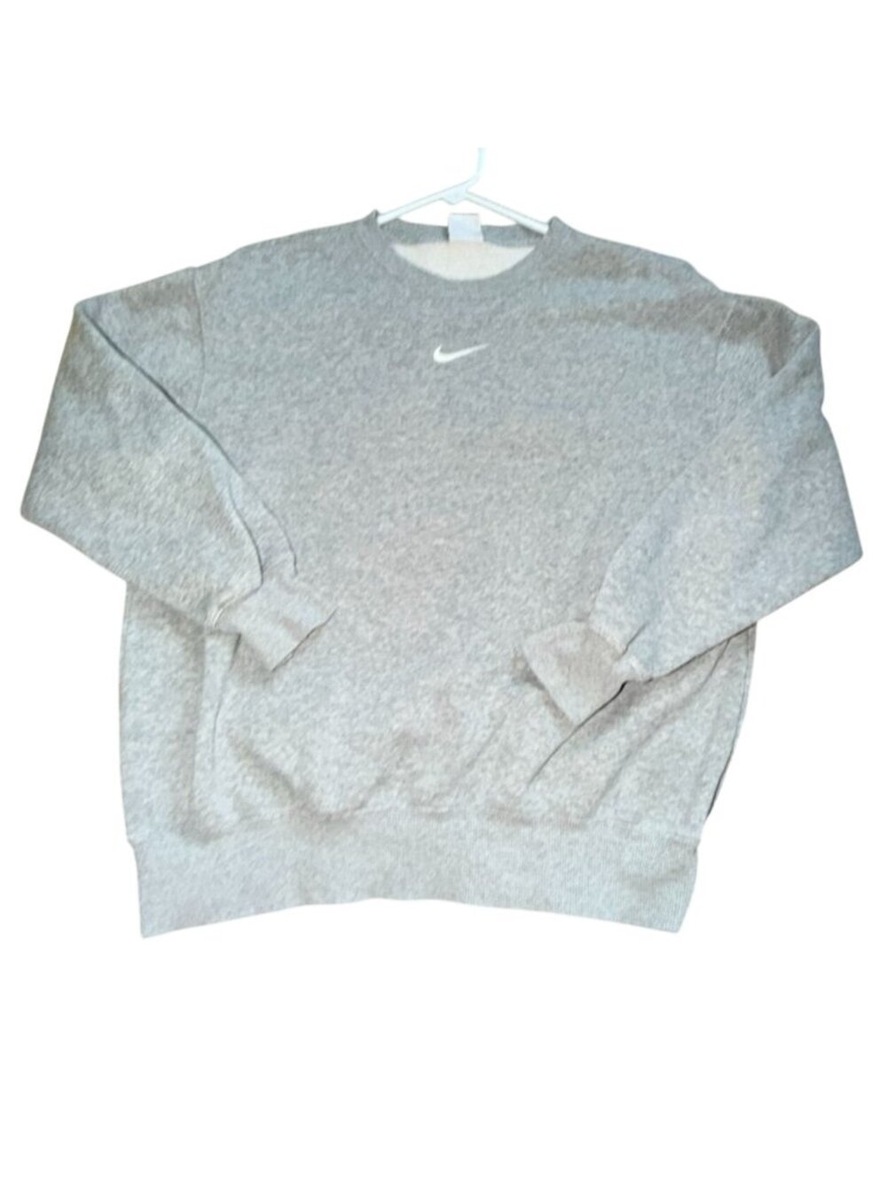 Nike Essentials Grey Crewneck Sweatshirt Center Logo-XS